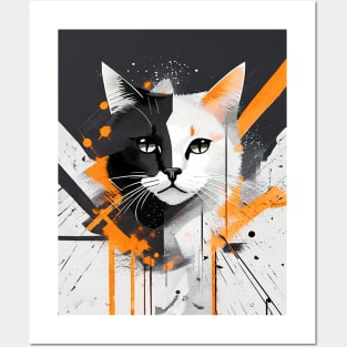Cat Portrait: Mr. Fluff: Abstract Whiskers Posters and Art
